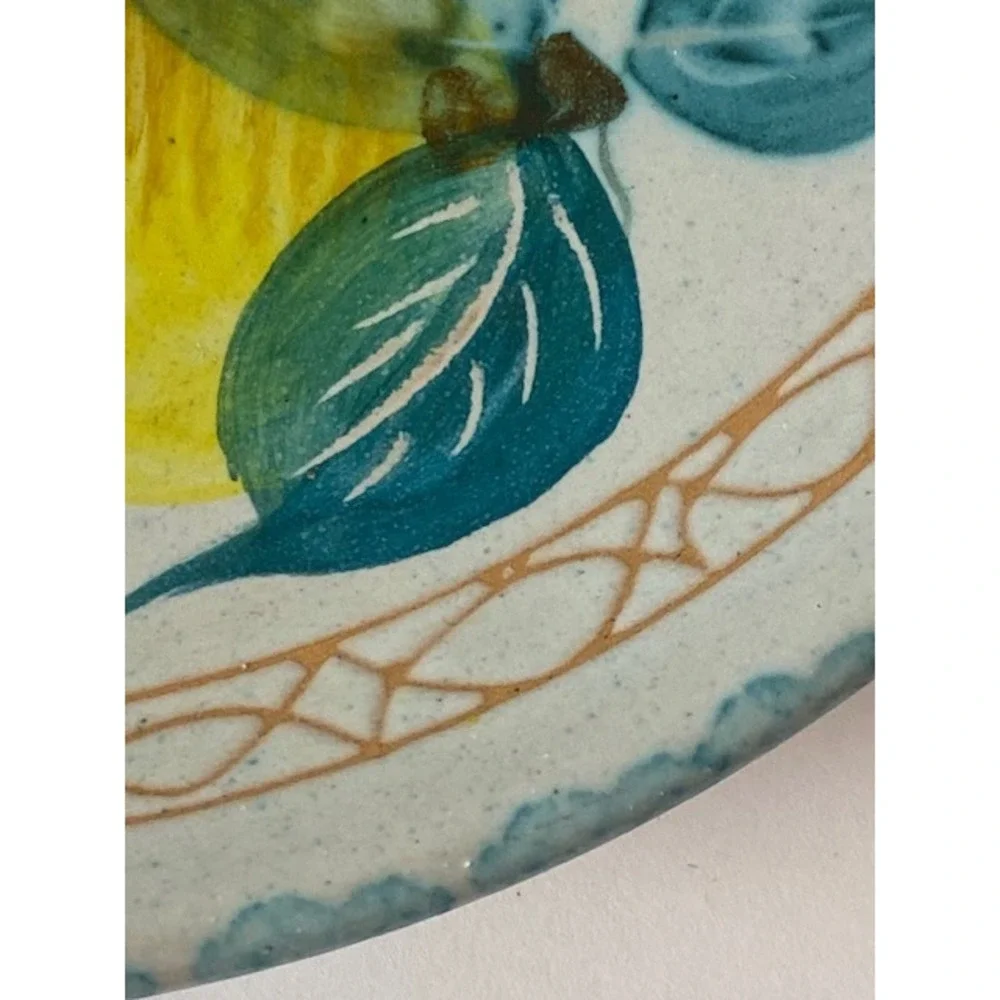 Italian Pottery Hand Painted Lemon Plate Santo Stefano di Camastra Sicily 8.5